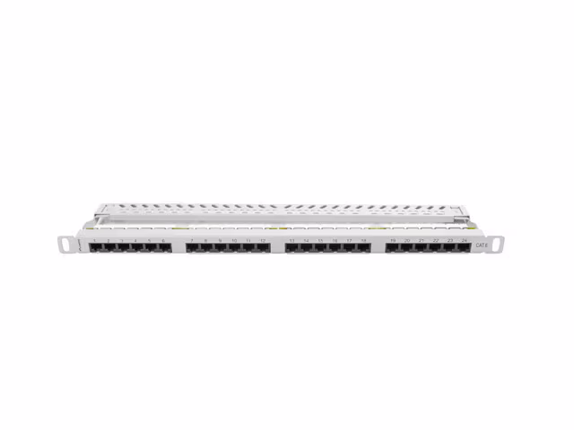 PATCHPANEL 24 PORT 0,5U 19" CAT.6 UTP GRÅ LANBERG