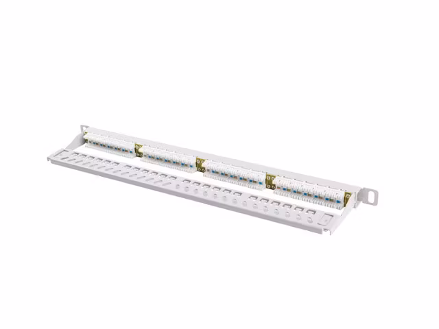 PATCHPANEL 24 PORT 0,5U 19" CAT.6 UTP GRÅ LANBERG