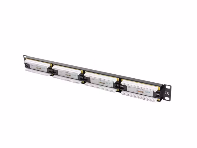PATCHPANEL 24 PORT 1U 19" CAT.5E UTP SVART LANBERG