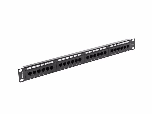 PATCHPANEL 24 PORT 1U 19" CAT.5E UTP SVART LANBERG