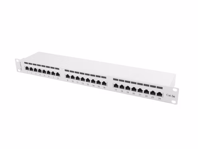PATCHPANEL 24 PORT 1U 19" CAT.5E FTP SKÄRMAD GRÅ LANBERG