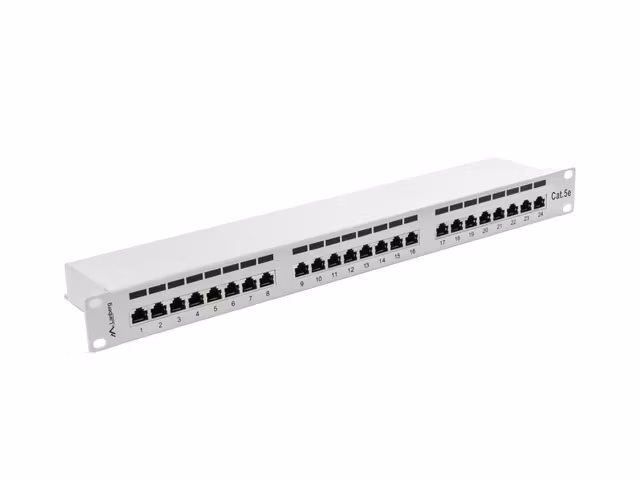 PATCHPANEL 24 PORT 1U 19" CAT.5E FTP SKÄRMAD GRÅ LANBERG