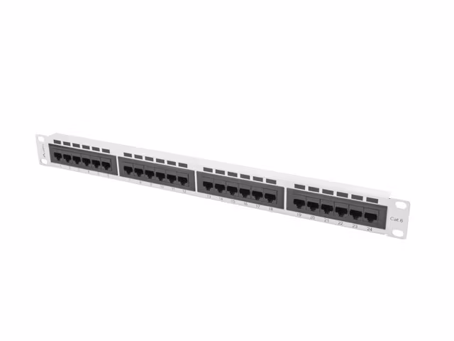 PATCHPANEL 24 PORTAR 1U 19" CAT.6 UTP GRÅ LANBERG