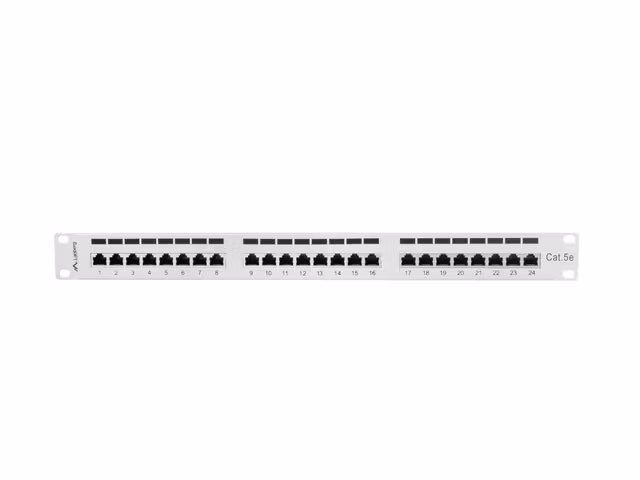 PATCHPANEL 24 PORT 1U 19" CAT.5E FTP SKÄRMAD GRÅ LANBERG
