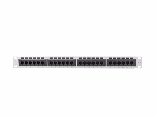 PATCHPANEL 24 PORTAR 1U 19" CAT.6 UTP GRÅ LANBERG