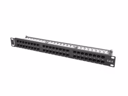 PATCHPANEL 48 PORTAR 1U 19" CAT.6 UTP SVART LANBERG