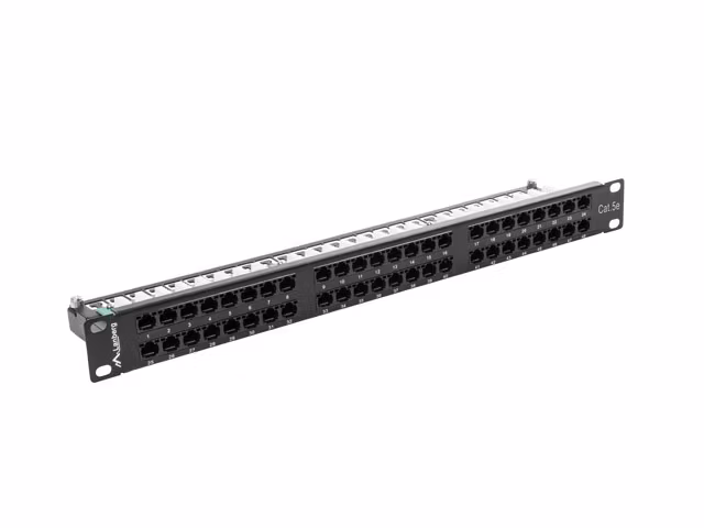 PATCHPANEL 48 PORT 1U 19" CAT.5E UTP SVART LANBERG
