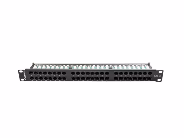 PATCHPANEL 48 PORT 1U 19" CAT.5E UTP SVART LANBERG