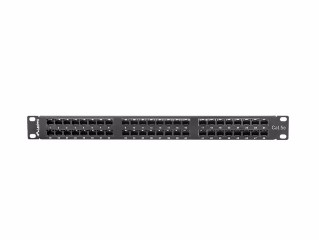 PATCHPANEL 48 PORT 1U 19" CAT.5E UTP SVART LANBERG