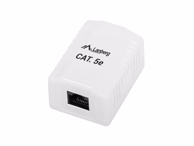 YTMONTERINGSDOSA CAT.5E UTP OSKÄRMAD 1X RJ45 VIT LANBERG