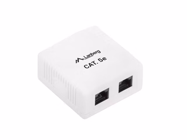 YTMONTERINGSDOSA CAT.5E UTP OSKÄRMAD 2X RJ45 VIT LANBERG