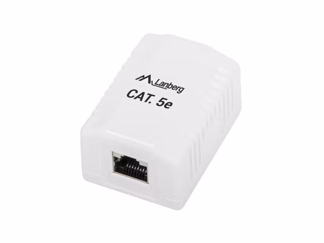 YTMONTERINGSDOSA CAT.5E FTP SKÄRMAD 1X RJ45 VIT LANBERG