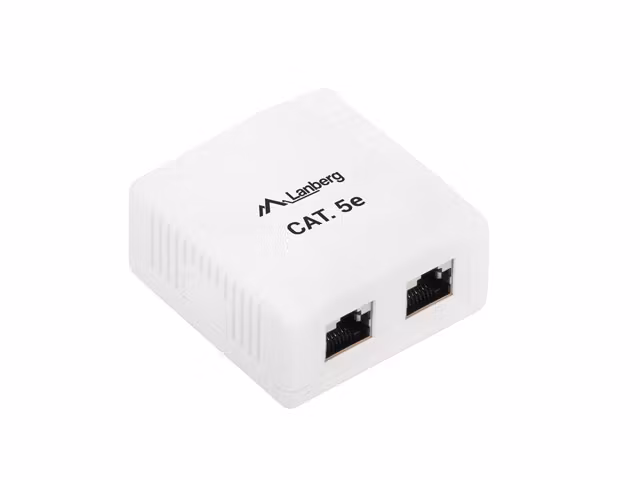 YTMONTERINGSDOSA CAT.5E FTP SKÄRMAD 2X RJ45 VIT LANBERG