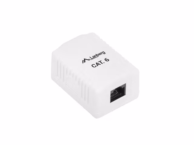 YTMONTERAD BOX CAT.6 UTP OSKÄRMAD 1X RJ45 VIT LANBERG