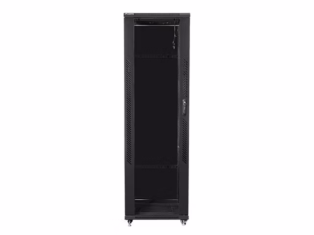 RACKSKÅP 19" FRISTÅENDE 47U/800X1000 MED GLASDÖRR SVART LANBERG (MONTERAD)