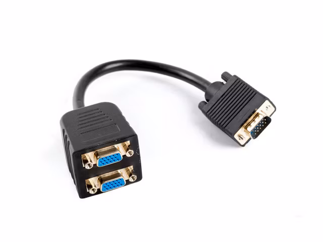 VGA(M)->2X VGA(F) ADAPTERKABEL 20CM SVART LANBERG