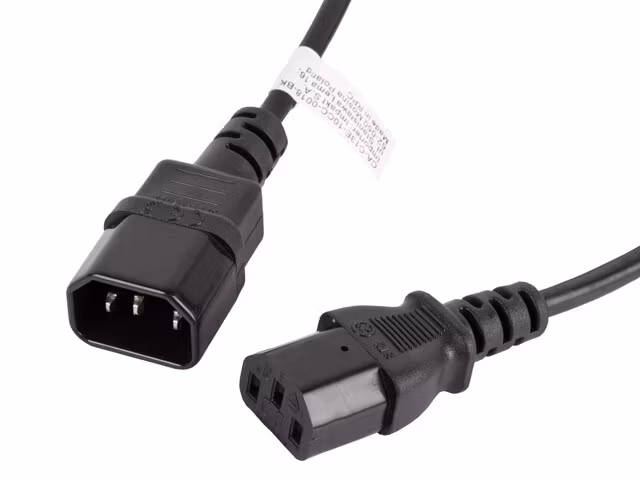 IEC 320 C13->C14 KABEL 1,8M SVART LANBERG