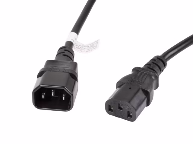 IEC 320 C13->C14 KABEL 3M VDE SVART LANBERG