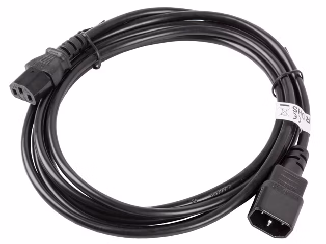 IEC 320 C13->C14 KABEL 3M VDE SVART LANBERG