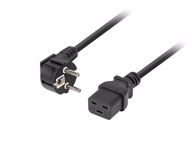 CEE 7/7->IEC 320 C19 NÄTSLADD 1,8M 16A VDE SVART LANBERG