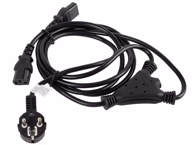 CEE 7/7->2X IEC 320 C13 NÄTSLADD 2M VDE SVART LANBERG