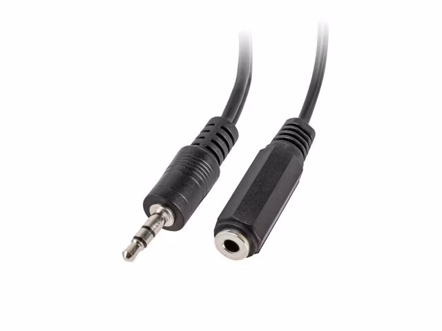 MINIJACK 3,5MM(M) 3PIN->2X MINIJACK 3,5MM(F) 3PIN ADAPTERKABEL 10CM SVART LANBERG