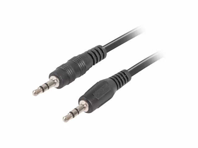 MINIJACK 3,5MM M/M 3 STIFT KABEL 1,2M SVART LANBERG