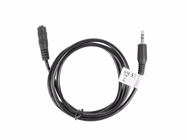 MINIJACK 3,5MM M/F 3 STIFT KABEL 1,5M SVART LANBERG