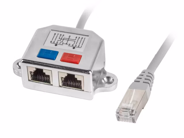 RJ45->2X RJ45 LAN SPLITTER ADAPTER FTP KABEL 15CM LANBERG
