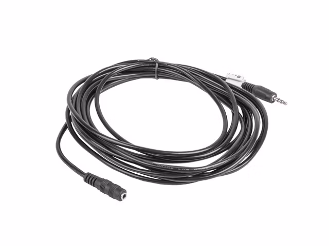 MINIJACK 3,5MM M/F 3 STIFT KABEL 5M SVART LANBERG