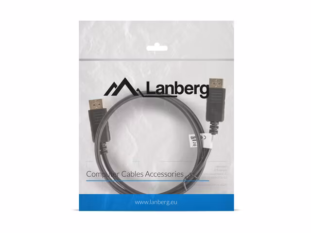 DISPLAYPORT M/M KABEL 19 PIN V1.2 1M 4K SVART LANBERG
