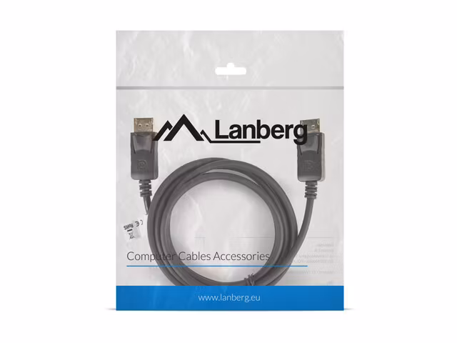 DISPLAYPORT M/M KABEL 19 PIN V1.2 1.8M 4K SVART LANBERG