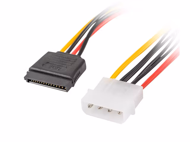 MOLEX(M) 4 STIFT->2X SATA(F) 15 STIFT KABEL 30CM LANBERG