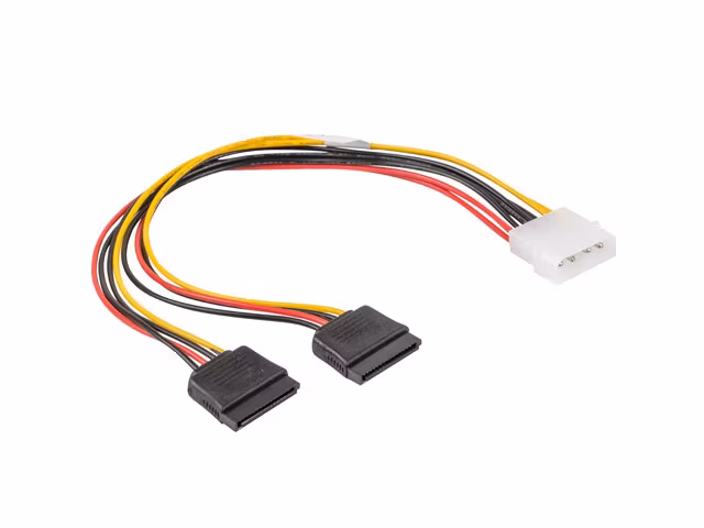 MOLEX(M) 4 STIFT->2X SATA(F) 15 STIFT KABEL 30CM LANBERG