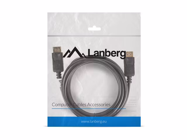 DISPLAYPORT M/M KABEL 19 PIN V1.2 3M 4K SVART LANBERG