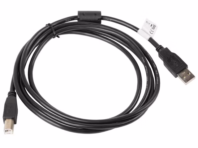 USB-A(M)->USB-B(M) 2.0 KABEL 1.8M SVART FERRIT LANBERG