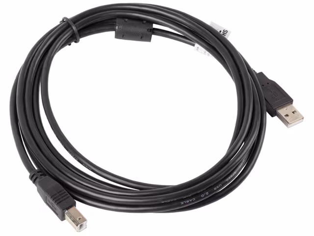 USB-A(M)->USB-B(M) 2.0 KABEL 3M SVART FERRIT LANBERG