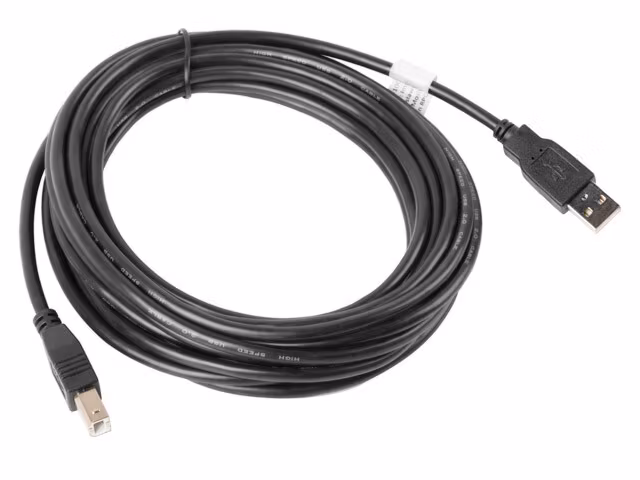 USB-A(M)->USB-B(M) 2.0 KABEL 5M SVART LANBERG