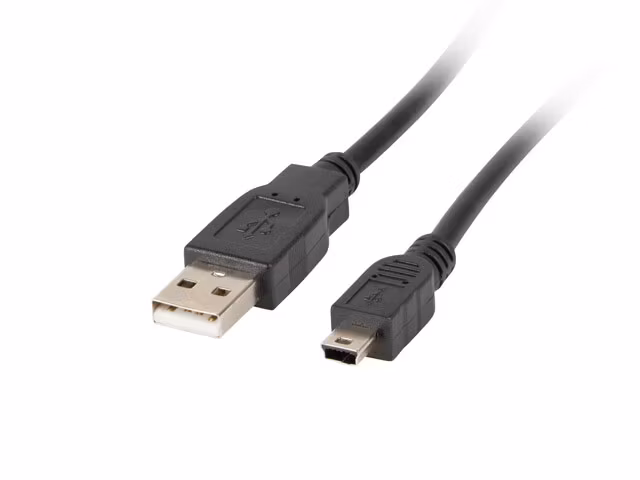 USB MINI(M)->USB-A(M) 2.0 KABEL 1,8M SVART FERRIT (CANON) LANBERG