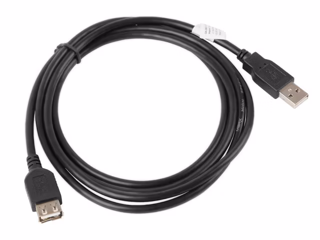 USB-A M/F 2.0 KABEL 1,8M SVART LANBERG