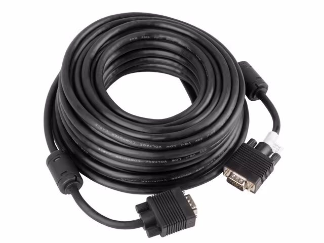 VGA M/M KABEL 15M DUBBELSKÄRMAD FERRIT SVART LANBERG