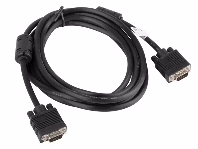 VGA M/M KABEL 3M DUBBELSKÄRMAD FERRIT SVART LANBERG