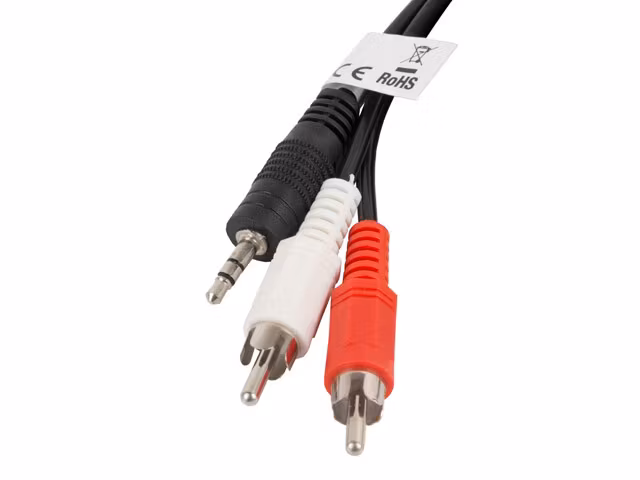 MINIJACK 3,5MM(M) 3 STIFT->2X RCA (CHINCH)(M) KABEL 2M LANBERG