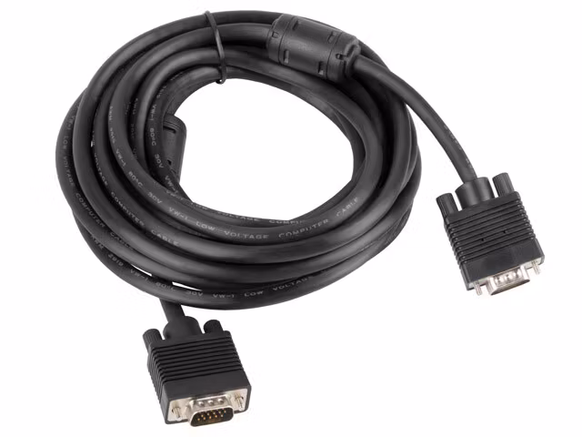 VGA M/M KABEL 5M DUBBELSKÄRMAD FERRIT SVART LANBERG
