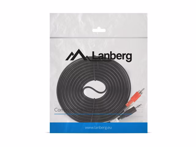 MINIJACK 3,5MM(M) 3 STIFT->2X RCA (CHINCH)(M) KABEL 5M LANBERG