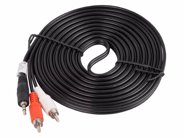 MINIJACK 3,5MM(M) 3 STIFT->2X RCA (CHINCH)(M) KABEL 5M LANBERG
