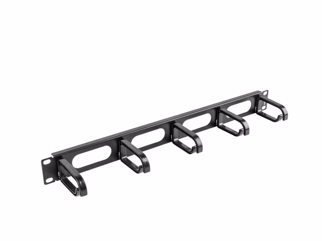 19" KABELHANTERINGSPANEL 5 RINGAR - TYP B 1U SVART LANBERG