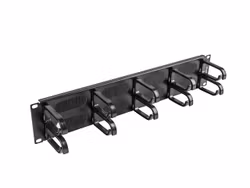 19" BORSTPANEL FÖR KABELHANTERING 10 RINGAR TYP B 2U SVART LANBERG
