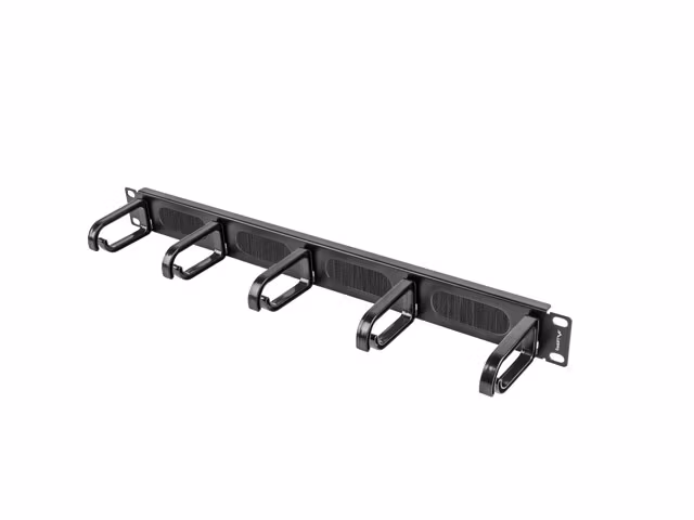 19" BORSTPANEL FÖR KABELHANTERING 5 RINGAR TYP B 1U SVART LANBERG