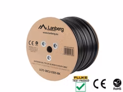 LAN-KABEL CAT.5E FTP 305M SOLID UTOMHUS GEL-FYLLD CU SVART FLUKE PASSERADE LANBERG